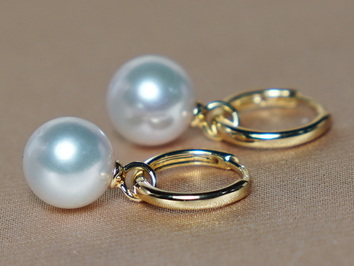 Zlaté náušnice 14K z japonských akoya perel WW017YE-A