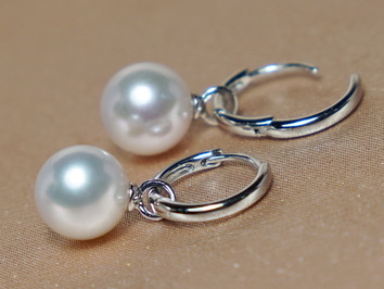 Zlaté náušnice 14K z perel Jižního Pacifiku WW017WE-W