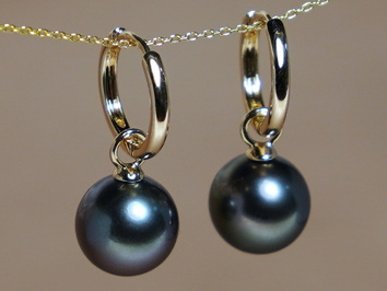 Zlaté náušnice 14K s tahitskými perlami WW017YE-T