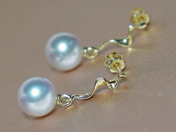 Zlaté náušnice s akoya perlami ASE005C Zlaté náušnice s akoya perlami ASE005C