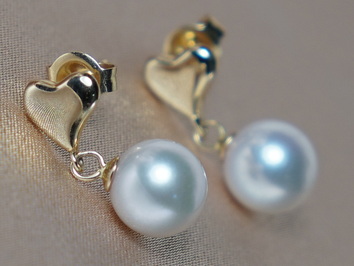 Zlaté náušnice 14K s mořskými perlami AAA WW03YHE-A Zlaté náušnice 14K s mořskými perlami AAA WW03YHE-A