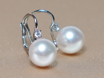 Zlaté náušnice s perlami Jižního Pacifiku AAA BC022WE-W Zlaté náušnice s perlami Jižního Pacifiku AAA BC022WE-W