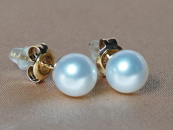 Zlaté náušnice 14K s říční perlou AAA FE585AAAyP Zlaté náušnice 14K s říční perlou AAA FE585AAAyP