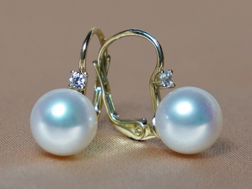 Zlaté náušnice 14K s pravou perlou BC022YFE-W Zlaté náušnice 14K s pravou perlou BC022YFE-W