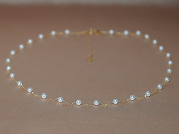 Zlatý náhrdelník 18K s pravými říčními perlami PN478SP