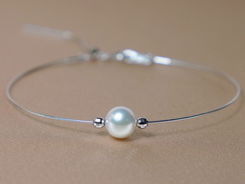 Zlatý náramek se sladkovodní perlou - WW07WB-FW Zlatý náramek se sladkovodní perlou - WW07WB-FW