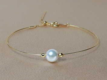 Zlatý náramek 18K se sladkovodní perlou WW07YB-FW Zlatý náramek 18K se sladkovodní perlou WW07YB-FW