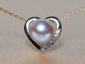 Zlatý přívěsek s růžovou perlou  WW011YP-FP Zlatý přívěsek s růžovou perlou  WW011YP-FP