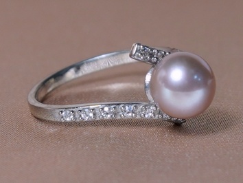 Zlatý prsten 14K s perlou BC029WBR-L