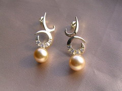 Perlové náušnice BC03YE-G zlaté náušnice s perlami najvyššia AAA kvalita BC03YE-G