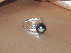 Zlatý prsten 14K s tahitskou perlou AAA BC04WR-T prsteň s tahitskou perlou BC04WR-T najvyššia AAA kvalita BC04WR-T