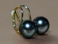 Zlaté náušnice s černými tahitskými perlami AAA DS701YE-T Perlové náušnice DS701YE-T.1.JPG DS701YE-T