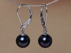 Strieborné náušnice s pravou čiernou sladkovodnou perlou RE100AAAbM.1.JPG RE100AAAbM