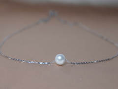 Stříbrný náhrdelník s pravou bílou říční perlou 8mm RP888wM Strieborný náhrdelník s pravou bielou riečnou perlou RP888wM-1.JPG RP888wM