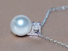 Strieborný náhrdelník so zirkónom a perlou  PN2400SH.2.JPG PS2400SH