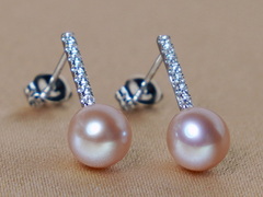 Stříbrné náušnice s perlami WW015SE-FP Zlaté.JPG WW015SE-FP