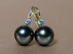 Zlaté náušnice 14K s pravou tahitskou perlou BC022YE-T Zlaté náušnice pravé tahitské perly BC022YE-T-1.JPG BC022YE-T