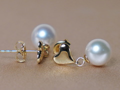 Zlaté náušnice 14K s mořskými perlami AAA WW03YHE-A Zlaté náušnice s morskými perlami WW03YHE-A-1.JPG WW03YHE-A
