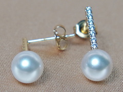 Zlaté perlové náušnice 14K sladkovodní perly AAA WW015YE-FW Zlaté náušnice s perlami WW015YE-A-1.JPG WW015YE-FW