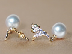 Zlaté náušnice 14K s perlami Jižního Pacifiku WW06YVE-W Zlaté náušnice s perlou WW06YVE-W-1.JPG WW06YVE-W