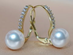 Zlaté náušnice s říčními perlami AAA BC021YFE-W Zlaté náušnice s pravou morskou perlou BC021YE-A-1.JPG BC021YFE-W