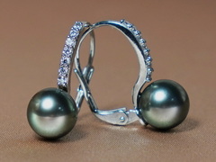 Zlaté náušnice 14K s tahitskými perlami a brilianty BC021WE-T Zlaté náušnice tahitské perly BC021WE-T.1.JPG BC021WE-T