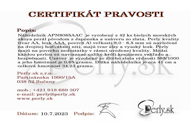 Certifikát pravosti